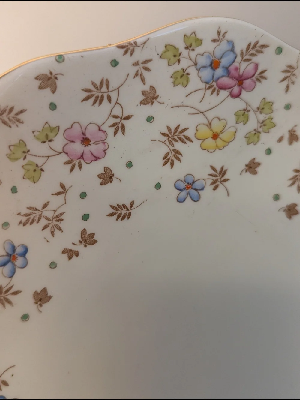 E.B. Foley Bone China English Floral Cake Plate / Serving Platter 9.5
